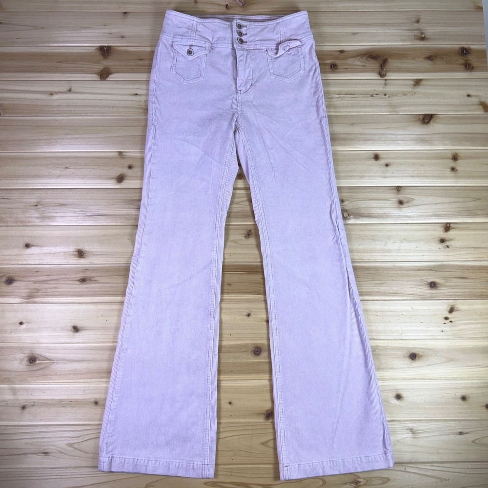 Anthropologie Light Pink Boot-Cut Corduroy Pants